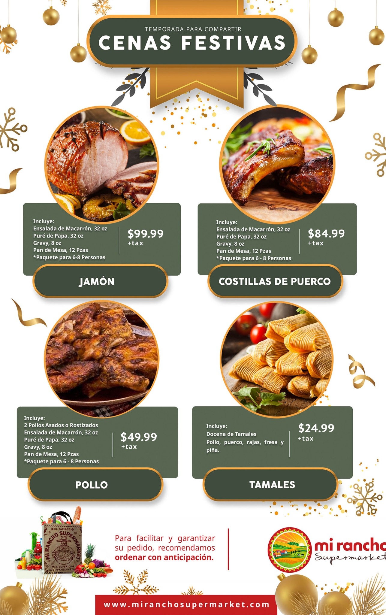 Holiday menu